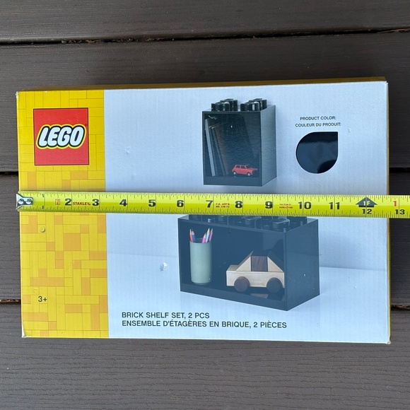 Lego 2-Piece Black Brick Shelf Storage Toy Display Set Ages 3+ - New, Dinged Box - Picture 6 of 11